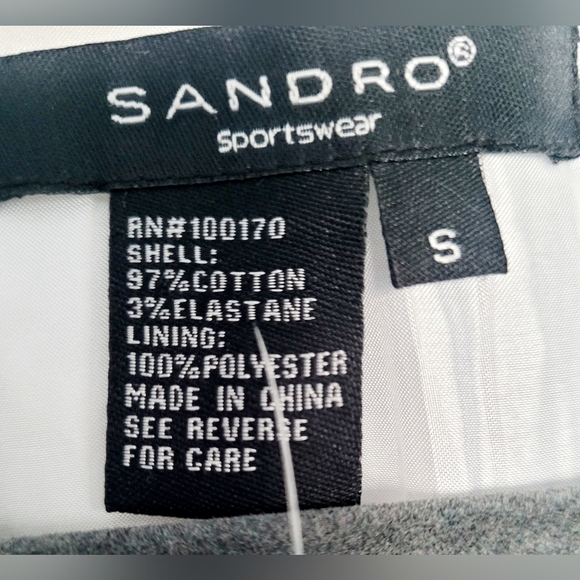 Sandro Paris Women's Luxe Stretch Cotton Blazer Jacket Lined Abstract Small - Picture 3 of 16